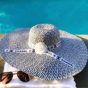 CHANEL CC Grosgrain Ribbon Camellia Flower Floppy Sun Hat - Influencer Trending
